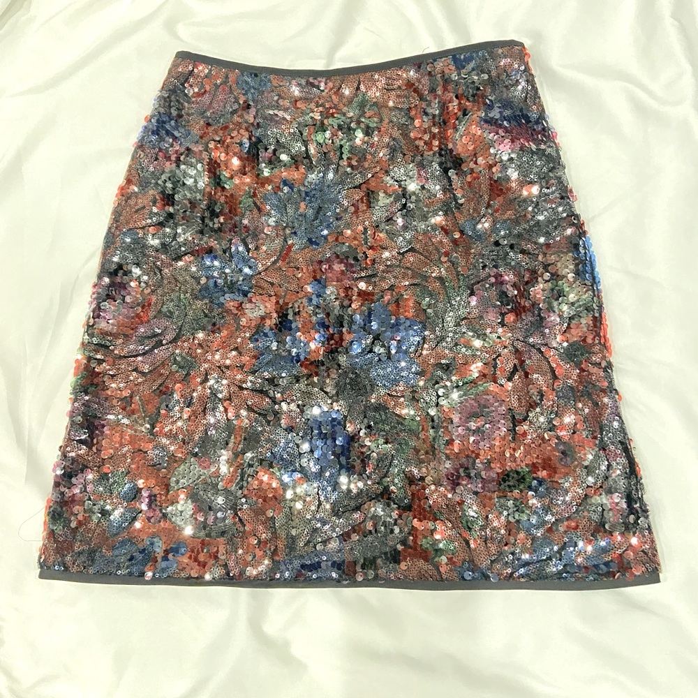 Paule Ka Paris sequined burgundy and navy skirt